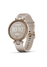 GARMIN - Smartwatch Garmin Lily Sport różowe-złoto. Rodzaj zegarka: smartwatch. Kolor: wielokolorowy, złoty, różowy. Materiał: skóra. Styl: sportowy #1