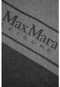 Max Mara Leisure szal wełniany kolor szary z nadrukiem. Kolor: szary. Materiał: wełna. Wzór: nadruk