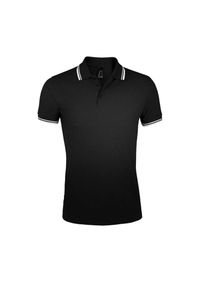 SOL'S - Męska Koszulka Polo Pasadena. Typ kołnierza: polo. Kolor: czarny, wielokolorowy, biały #1