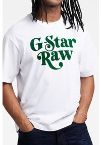 G-Star RAW - G-Star Raw T-shirt bawełniany kolor biały z nadrukiem. Okazja: na co dzień. Kolor: biały. Materiał: bawełna. Wzór: nadruk. Styl: casual #3