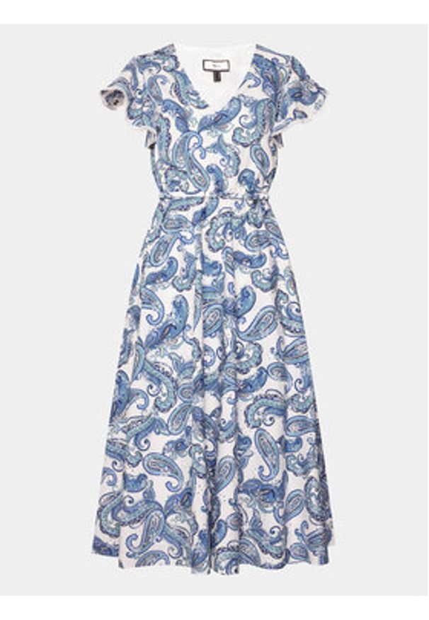 Nissa Sukienka codzienna RZ14825 Niebieski Regular Fit. Okazja: na co dzień. Kolor: niebieski. Materiał: bawełna. Typ sukienki: proste. Styl: casual