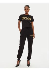 Versace Jeans Couture T-Shirt 77HAHT01 Czarny Regular Fit. Kolor: czarny. Materiał: bawełna