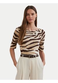 Lauren Ralph Lauren - LAUREN RALPH LAUREN Bluzka 200971095001 Beżowy Slim Fit. Kolor: beżowy. Materiał: bawełna
