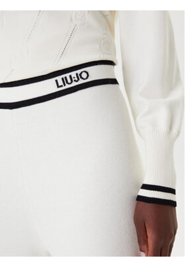 Liu Jo Sport Spodnie dzianinowe TF5252 MS59L Écru Regular Fit. Materiał: syntetyk. Styl: sportowy