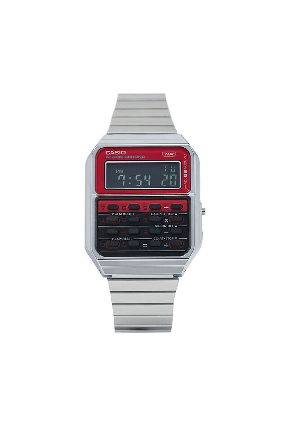 Zegarek Casio. Kolor: srebrny. Styl: vintage