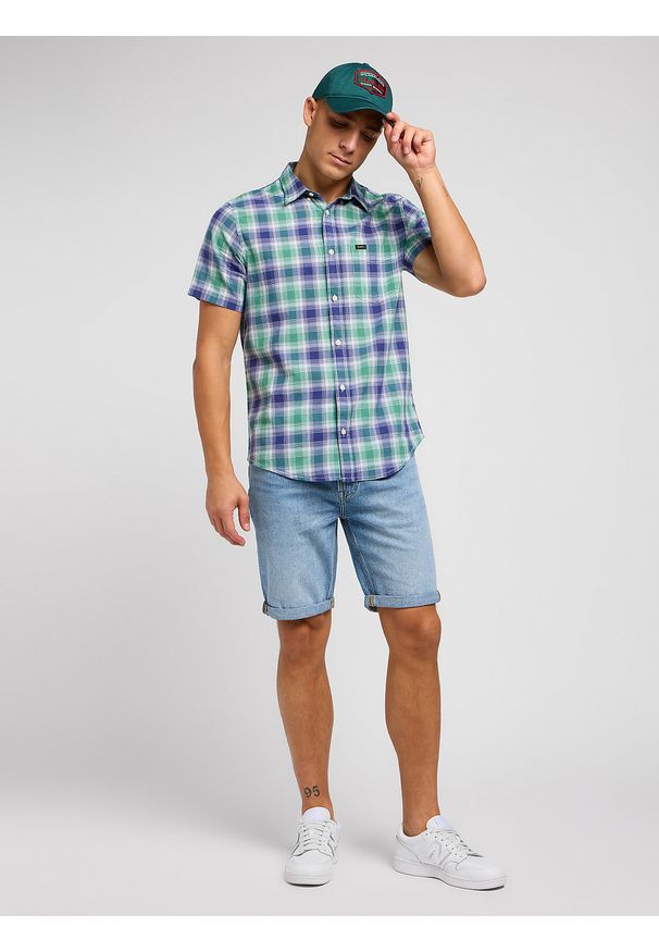 Lee - LEE MĘSKA KOSZULA LEE LEE BUTTON DOWN SS DANDY GREEN 112349961. Typ kołnierza: button down