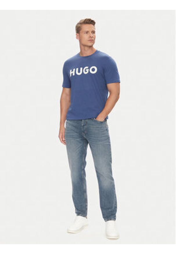 Hugo - HUGO T-Shirt Dulivio 50467556 Niebieski Regular Fit. Kolor: niebieski. Materiał: bawełna