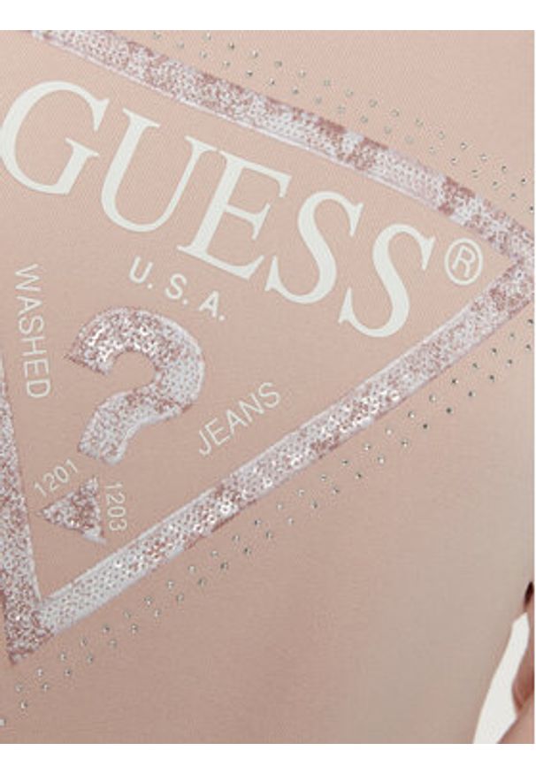 Guess Bluza W5RQ09 K8802 Różowy Regular Fit. Kolor: różowy. Materiał: bawełna, syntetyk