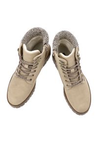 Beżowe Botki Vinceza Modne Buty Damskie. Okazja: na spacer, na co dzień. Zapięcie: sznurówki. Kolor: beżowy. Materiał: dzianina, materiał. Sezon: zima, jesień. Styl: casual, elegancki #6