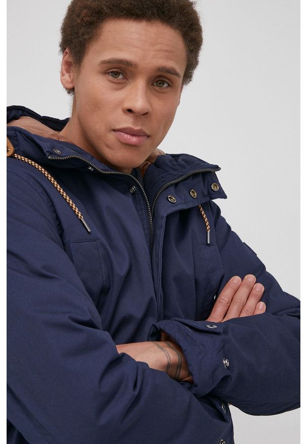 Jack & Jones - Parka. Okazja: na co dzień. Typ kołnierza: kaptur. Kolor: niebieski. Styl: casual
