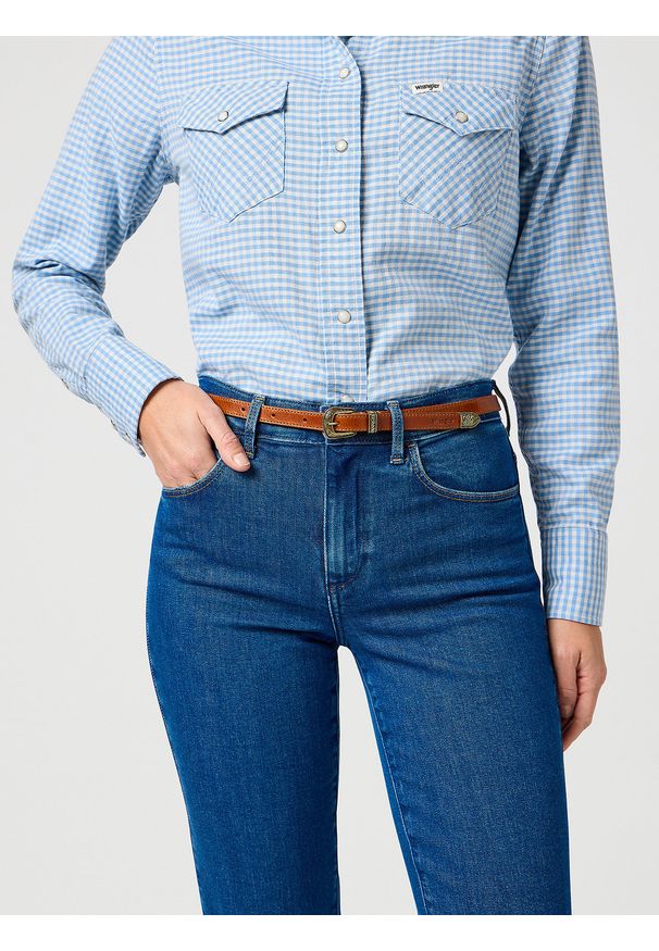 Wrangler - WRANGLER DAMSKI PASEK WRANGLER THIN WESTERN BELT COGNAC 112365349