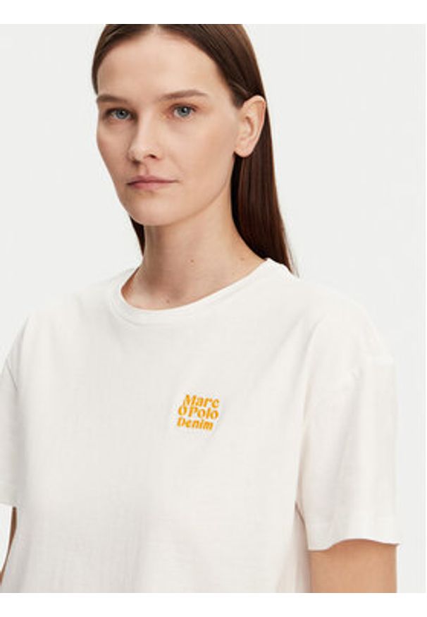 Marc O'Polo Denim T-Shirt 500 0005 916 Biały Relaxed Fit. Typ kołnierza: polo. Kolor: biały. Materiał: bawełna