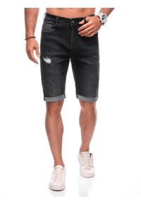 OTHER - Krótkie spodenki męskie jeansowe W506 -. Okazja: na co dzień. Kolor: czarny. Materiał: jeans. Długość: krótkie. Styl: klasyczny, casual