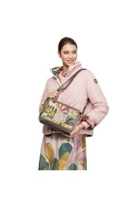 Torebka damska Anekke, elegancka mała z regulowanym paskiem i 3 komorami, multikolor, 42713-184. Kolor: brązowy. Wzór: aplikacja. Dodatki: z breloczkiem. Materiał: zdobione. Styl: elegancki #3