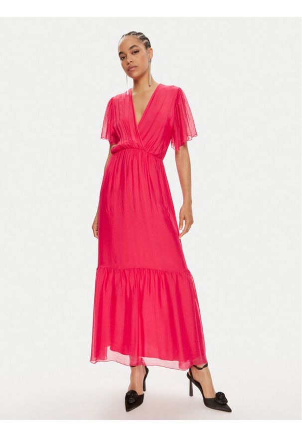 Haveone Sukienka letnia AFF-L013 Różowy Regular Fit. Kolor: różowy. Materiał: wiskoza. Sezon: lato