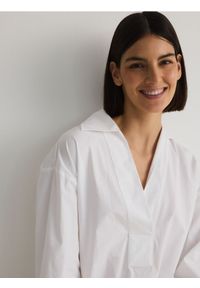 Reserved - Koszula z dekoltem V - złamana biel. Materiał: tkanina, bawełna #1