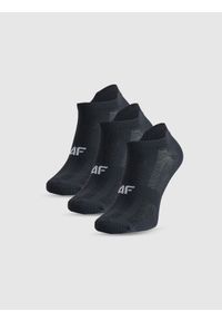 4f - 4F Skarpetki treningowe przed kostkę (3-pack) damskie - czarne 35-38. Kolor: czarny. Wzór: prążki. Sport: fitness #1