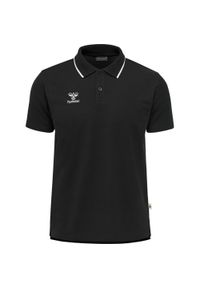 Polo Hummel Move. Typ kołnierza: polo. Kolor: czarny. Styl: sportowy, klasyczny #1