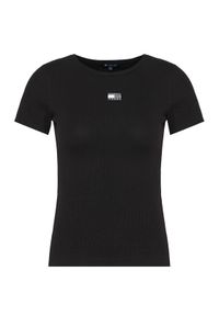 Tommy Jeans T-Shirt DW0DW17881 Czarny Slim Fit. Kolor: czarny. Materiał: bawełna #1