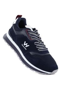 Półbuty sportowe męskie sneakersy granatowe Vanhorn WN32306. Okazja: na co dzień. Kolor: niebieski. Materiał: tkanina. Styl: sportowy #1