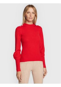 Brave Soul Sweter LK-248GEM Czerwony Slim Fit. Kolor: czerwony. Materiał: syntetyk