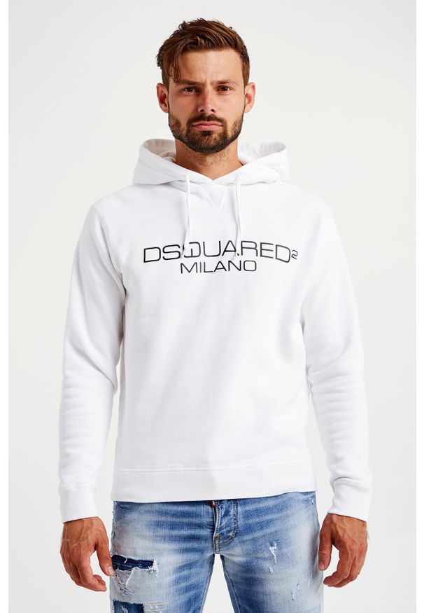 BLUZA DSQUARED2. Typ kołnierza: kaptur. Materiał: materiał. Długość rękawa: długi rękaw. Długość: długie. Wzór: nadruk