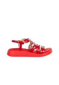 Sandały Wonders C-6542 Rojo 138024, Czerwony, Skóra naturalna - 37. Okazja: na co dzień. Zapięcie: pasek. Kolor: czerwony. Materiał: materiał, syntetyk. Wzór: paski. Styl: casual #1