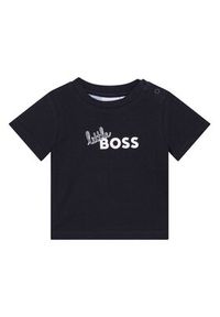 BOSS - Boss Komplet t-shirt i szorty sportowe J98415 Granatowy Regular Fit. Kolor: niebieski. Materiał: bawełna #6