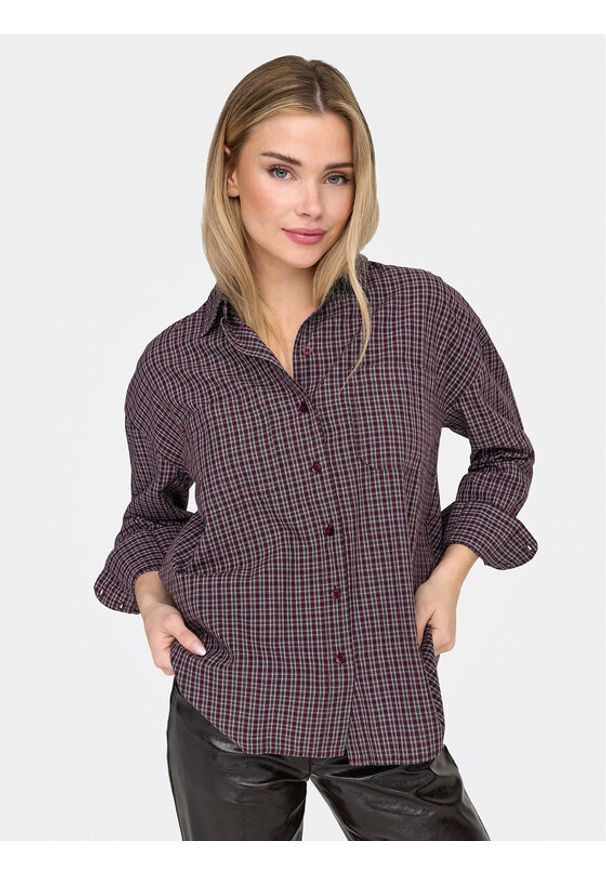 only - ONLY Koszula Fenna 15375372 Fioletowy Oversize. Kolor: fioletowy. Materiał: bawełna