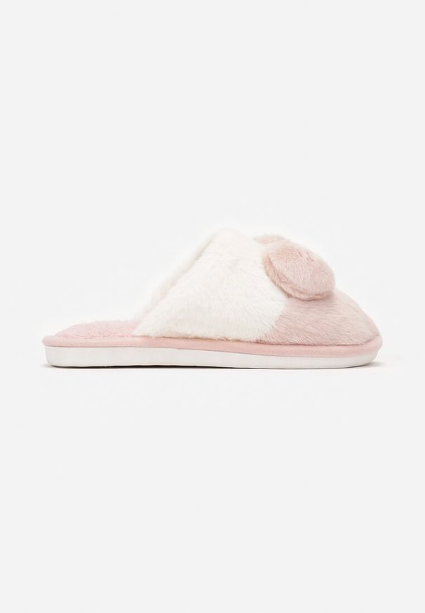 Born2be - Różowe Kapcie z Pluszowymi Kokardkami Simonese. Nosek buta: okrągły. Kolor: różowy. Materiał: futro. Sezon: zima. Obcas: na obcasie. Styl: klasyczny. Wysokość obcasa: niski