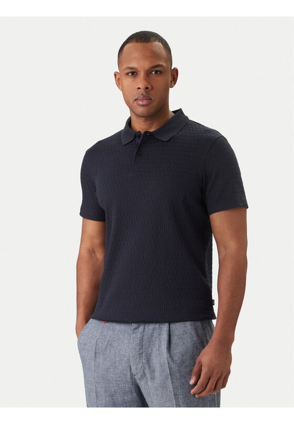 JOOP! Polo Jorge 30101934 Granatowy Slim Fit. Typ kołnierza: polo. Kolor: niebieski. Materiał: bawełna
