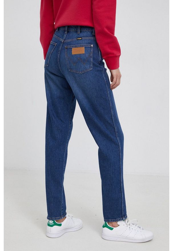 Wrangler Jeansy 680 damskie high waist. Stan: podwyższony. Kolor: niebieski