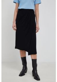 Birgitte Herskind spódnica kolor czarny midi prosta. Okazja: na co dzień. Kolor: czarny. Materiał: dzianina, włókno. Styl: casual