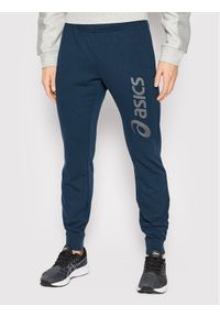 Asics Spodnie dresowe Big Logo 2031A977 Granatowy Slim Fit. Kolor: niebieski. Materiał: syntetyk, dresówka