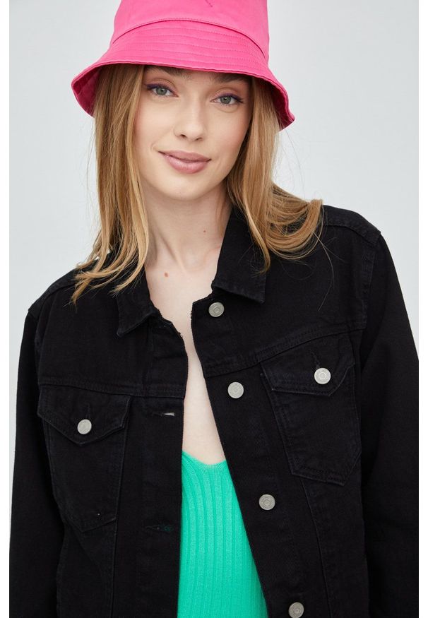 Brave Soul kurtka jeansowa damska kolor czarny przejściowa. Okazja: na co dzień. Kolor: czarny. Materiał: jeans. Styl: casual