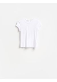 Reserved - T-shirt z modalem - biały. Kolor: biały. Materiał: bawełna, dzianina #1