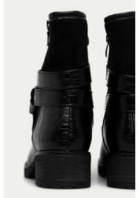 ANSWEAR - Answear - Botki Super mode. Nosek buta: okrągły. Zapięcie: zamek. Kolor: czarny. Materiał: materiał, syntetyk, skóra ekologiczna, guma, zamsz. Szerokość cholewki: normalna. Wysokość obcasa: bez obcasa, niski #4