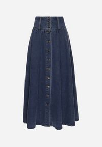 Born2be - Granatowa Spódnica Jeansowa Maxi z Bawełny Nicollta. Kolor: niebieski. Materiał: jeans, bawełna #4