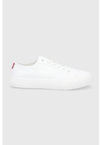 Levi's® - Levi's tenisówki damskie kolor biały. Okazja: na spotkanie biznesowe. Nosek buta: okrągły. Zapięcie: sznurówki. Kolor: biały. Materiał: guma. Styl: biznesowy