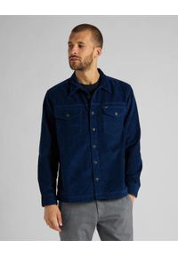 Lee - LEE LOCO PATCH OVERSHIRT RELAXED FIT MĘSKA KOSZULA SZTRUKSOWA WASHED BLUE L68KTQLR. Materiał: sztruks