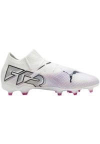 Buty piłkarskie Puma Future 7 Pro FG/AG Jr 107728 01 białe. Kolor: biały. Materiał: dzianina. Szerokość cholewki: normalna. Sport: piłka nożna