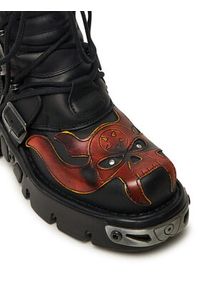 NEW ROCK Glany M-107-S1 Czarny. Kolor: czarny. Materiał: skóra. Styl: rockowy #4