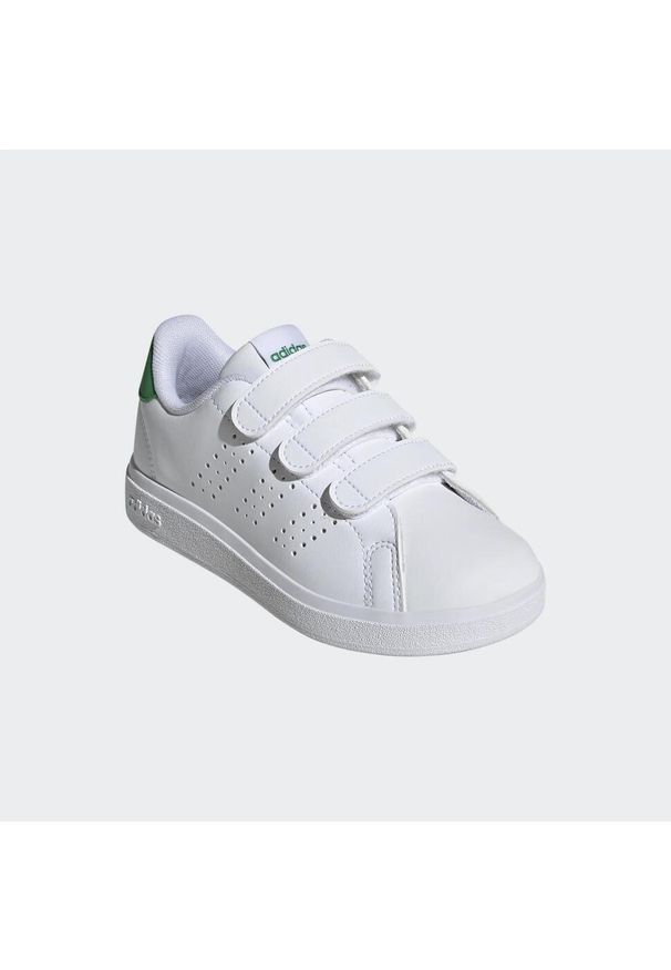 Adidas - Buty dla dzieci ADIDAS Advantage. Zapięcie: rzepy. Kolor: biały. Materiał: kauczuk, syntetyk, skóra. Model: Adidas Advantage. Sport: turystyka piesza