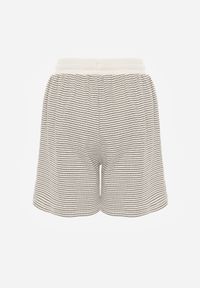 Born2be - Kremowo-Czarne Bawełniane Szorty Dresowe w Drobne Paseczki Wiązane na Sznurki Loregune. Okazja: do domu, na co dzień. Kolor: czarny. Materiał: bawełna, dresówka. Długość: krótkie. Wzór: gładki. Styl: elegancki, klasyczny, casual #7