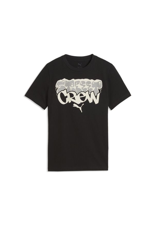 Puma - Młodzieżowa koszulka MID 90s z grafiką PUMA. Kolor: czarny. Sezon: lato. Sport: joga i pilates