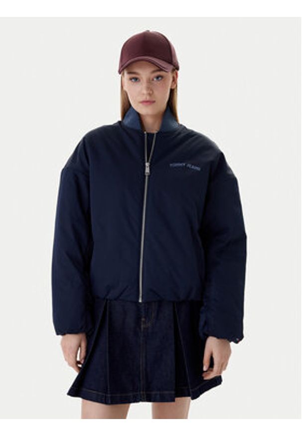 Tommy Jeans Kurtka bomber Varsity DW0DW22044 Granatowy Relaxed Fit. Kolor: niebieski. Materiał: syntetyk