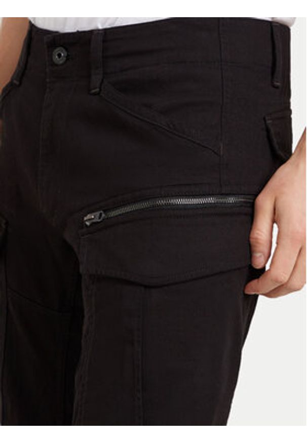 G-Star RAW - G-Star Raw Spodnie materiałowe Zip Cargo 3D D25665-D846 Czarny Tapered Fit. Kolor: czarny. Materiał: bawełna