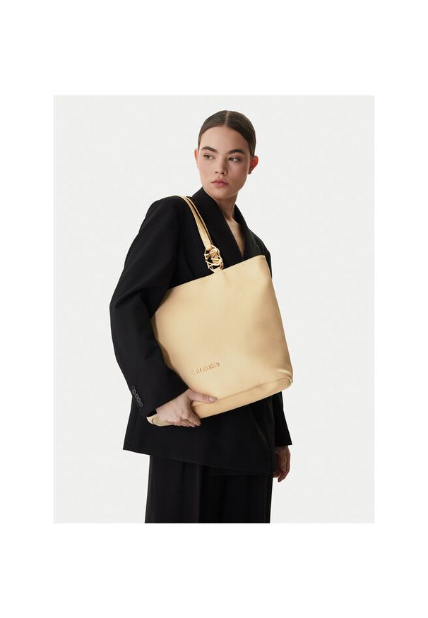 Love Moschino - Torebka LOVE MOSCHINO. Kolor: beżowy