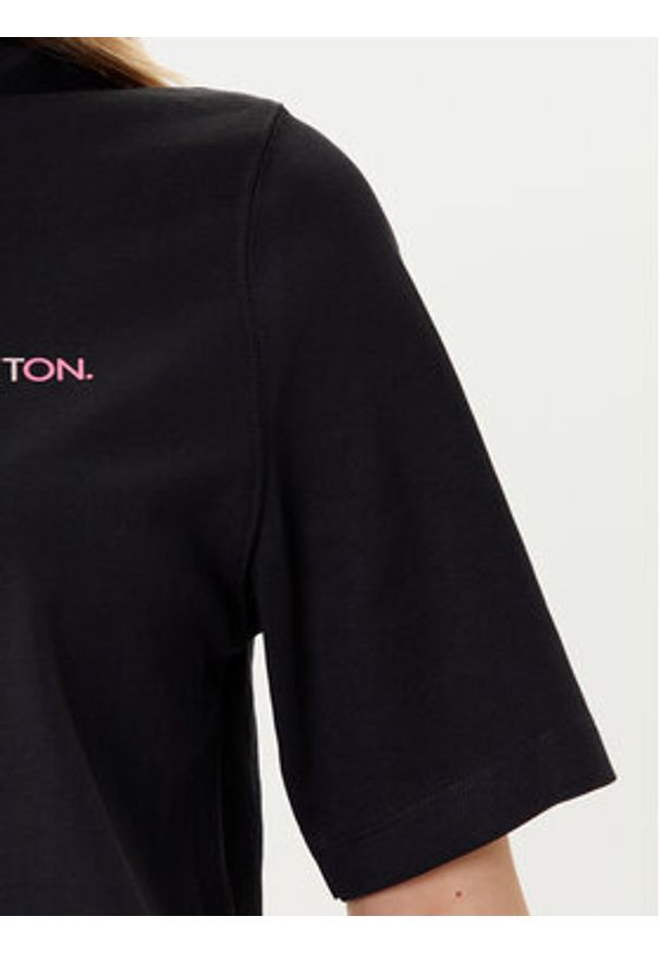 United Colors of Benetton - United Colors Of Benetton T-Shirt 3BL0D109D Czarny Relaxed Fit. Kolor: czarny. Materiał: bawełna
