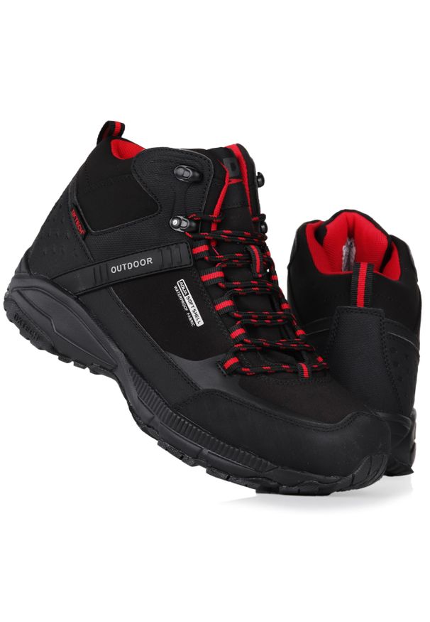 Buty męskie trekkingowo górskie DK PREDATOR HIGH SOFTSHELL. Kolor: czerwony, wielokolorowy, czarny. Materiał: softshell